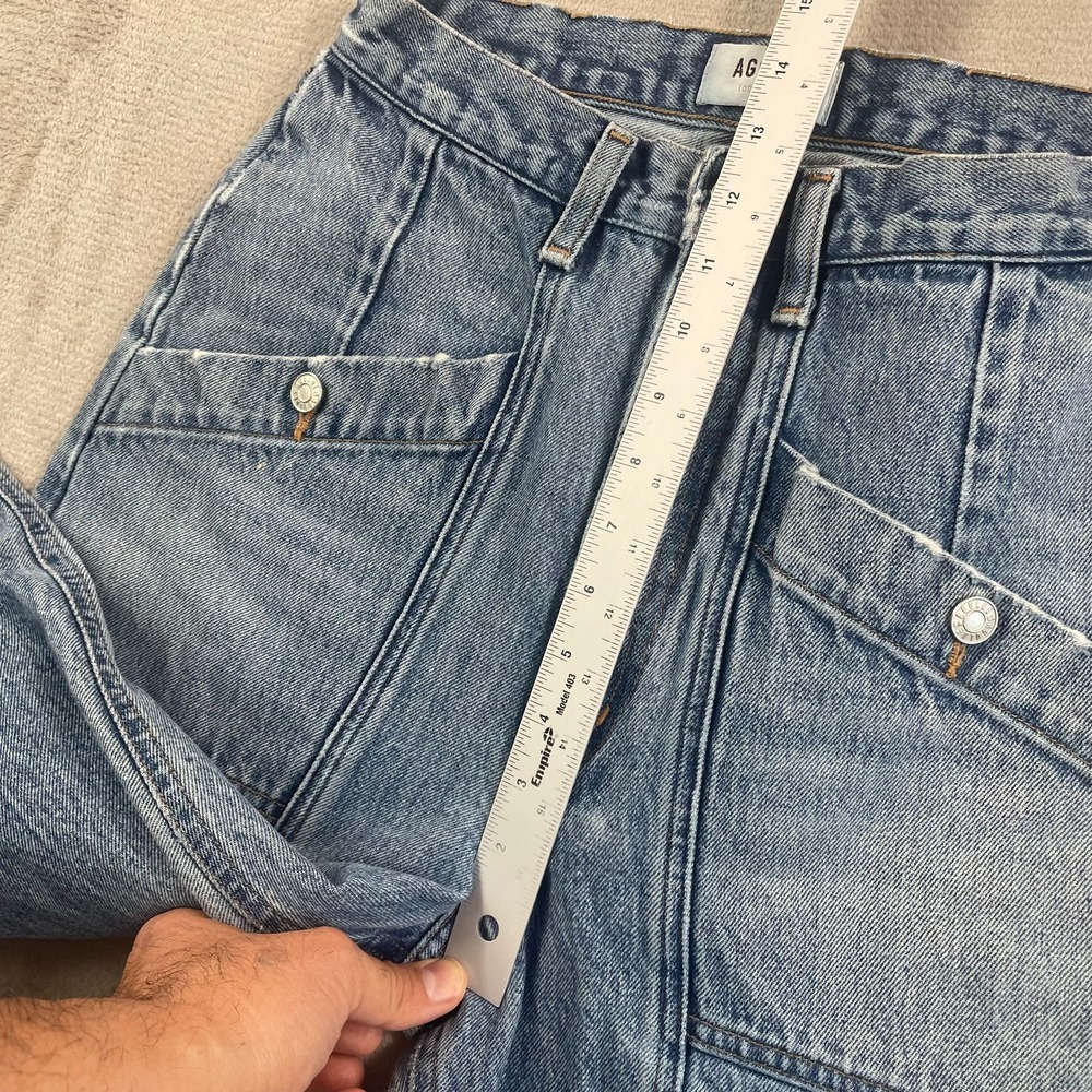 AGOLDE Utility Cargo Jeans Women 27 Blue Wash Denim High Rise Designer - Picture 7 of 10